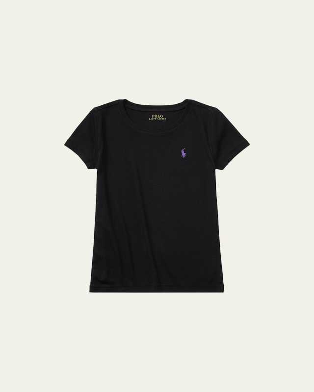 Girl's Short-Sleeve Cotton T-Shirt, Size S-X